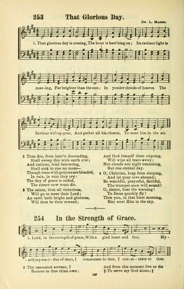 The New Jubilee Harp: or Christian hymns and songs. a new collection of hymns and tunes for public and social worship (With supplement) page 148