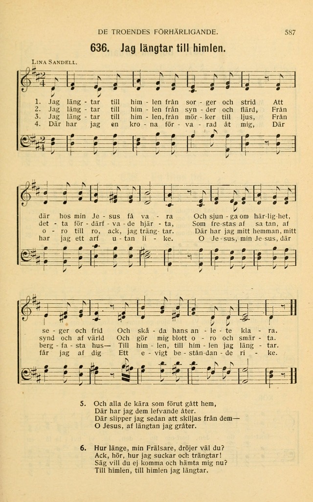 Nya Psalmisten: sånger för allmän och enskild uppbyggelse page 587