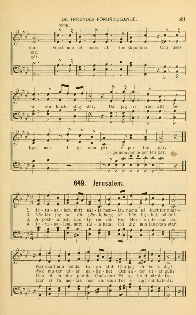 Nya Psalmisten: sånger för allmän och enskild uppbyggelse page 601