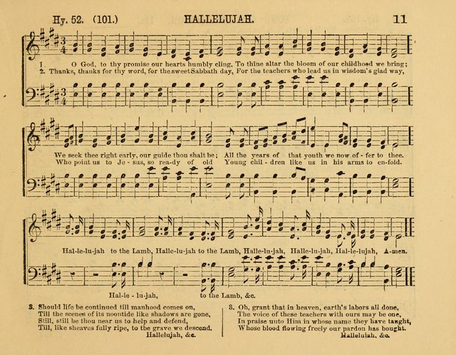 The New Sabbath School Hosanna: enlarged and improved: a choice collection of popular hymns and tunes, original and selected: for the Sunday school and the family circle... page 11