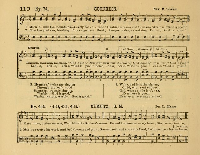 The New Sabbath School Hosanna: enlarged and improved: a choice collection of popular hymns and tunes, original and selected: for the Sunday school and the family circle... page 110