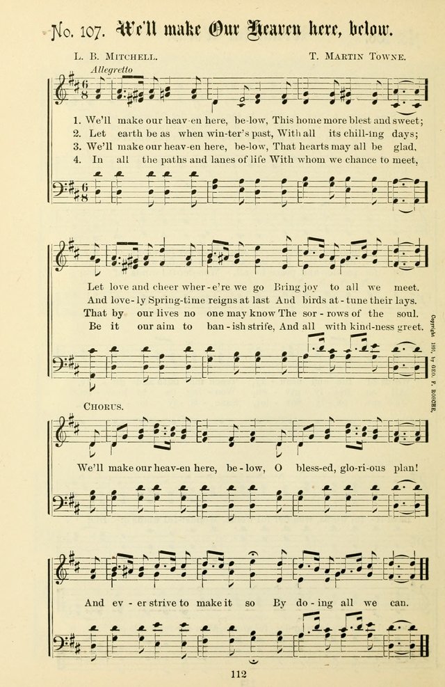 The New Song: for the Sunday school, societies of Christian Endeavor, and other religious exercises page 112