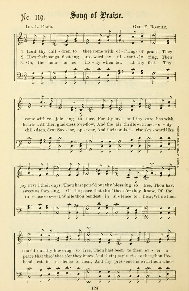 The New Song: for the Sunday school, societies of Christian Endeavor, and other religious exercises page 124