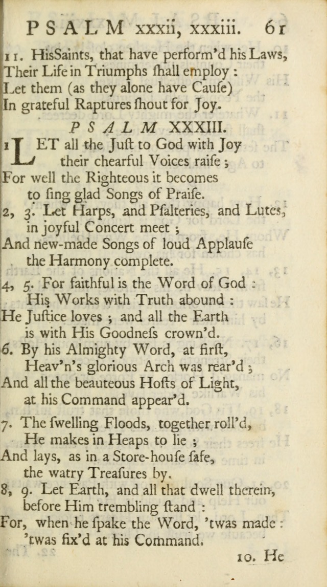 A New Version of the Psalms of David: Fitted to the Tunes Used in Churches page 61