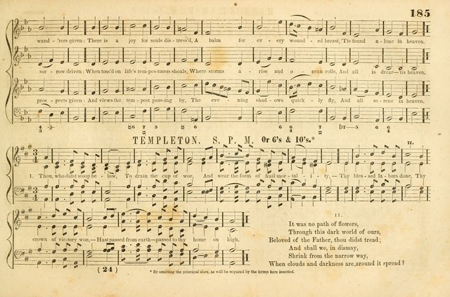 The New York Choralist: a new and copious collection of Psalm and hymn tunes adapted to all the various metres in general use with a large variety of anthems and set pieces page 185