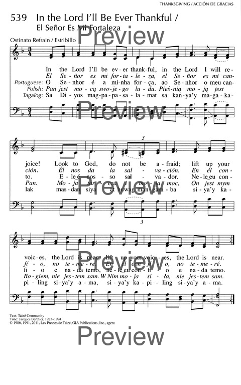 Oramos Cantando = We Pray In Song page 553