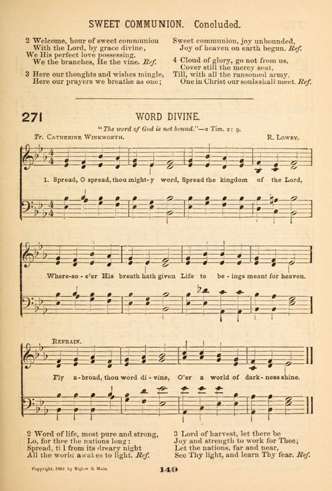 Our Glad Hosanna: for the service of Song in the Sunday School, the Social Gathering, and the Prayer Meeting page 149