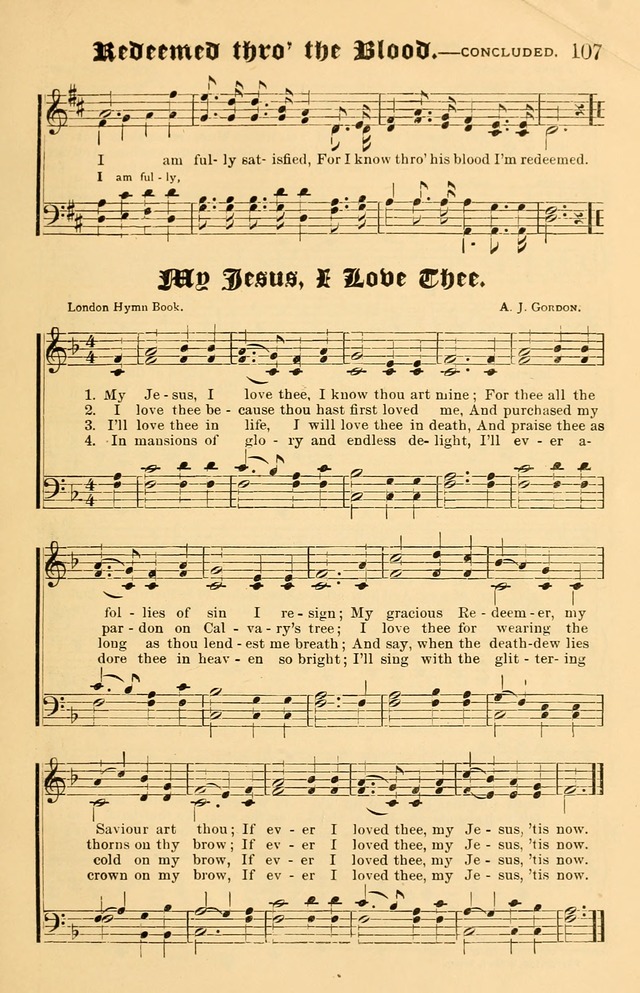 Our Hymns: compiled for use in the services of the Baptist Temple page 107