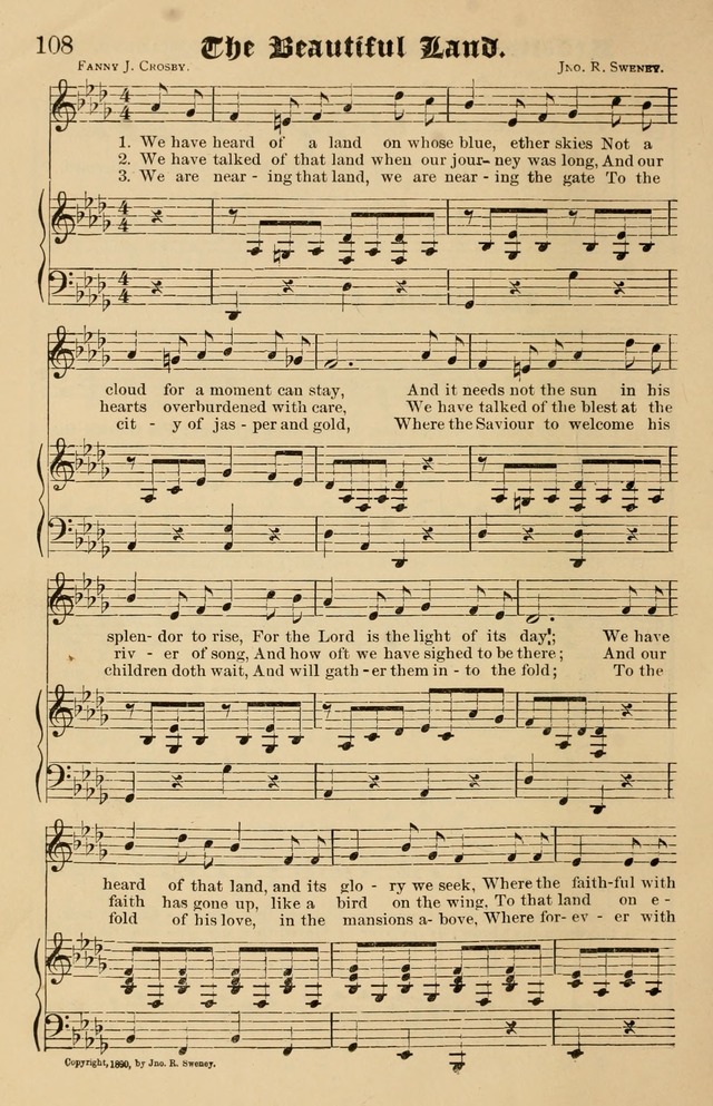 Our Hymns: compiled for use in the services of the Baptist Temple page 108
