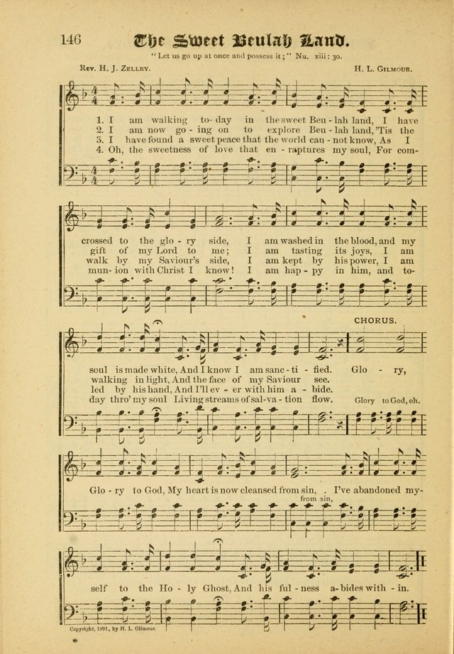 Our Praise in Song: a collection of hymns and sacred melodies, adapted for use by Sunday schools, Endeavor societies, Epworth Leagues, evangelists, pastors, choristers, etc. page 146