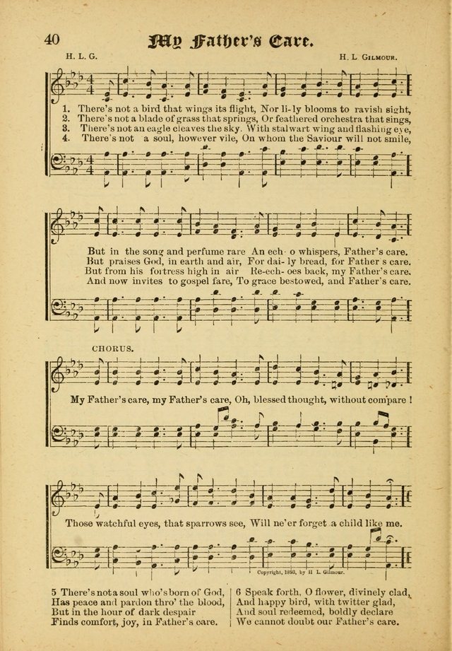Our Praise in Song: a collection of hymns and sacred melodies, adapted for use by Sunday schools, Endeavor societies, Epworth Leagues, evangelists, pastors, choristers, etc. page 40