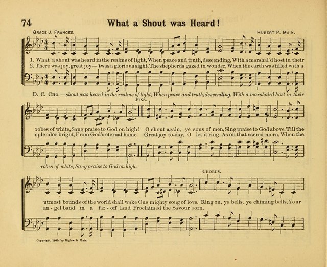 Our Song Book: a collection of songs selected and edited expressly for the Sunday School of the First Baptist Peddie Memorial Church, Newark, N. J. page 73