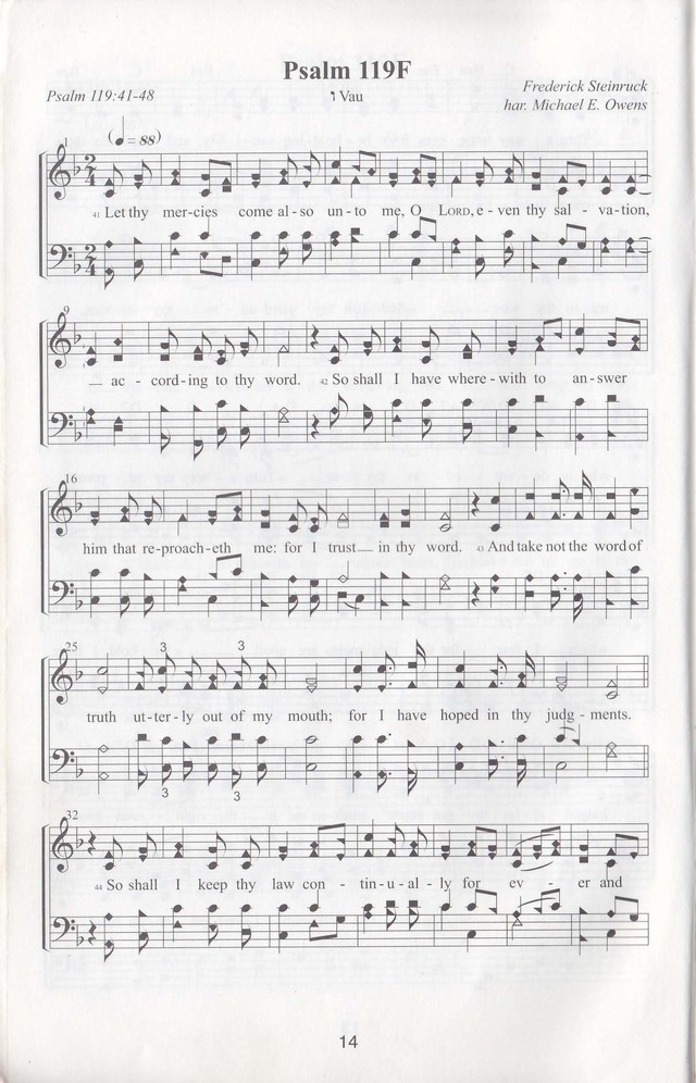 The complete and unaltered text of Psalm 119 from the King James Bible in the form of Musical Settings page 14