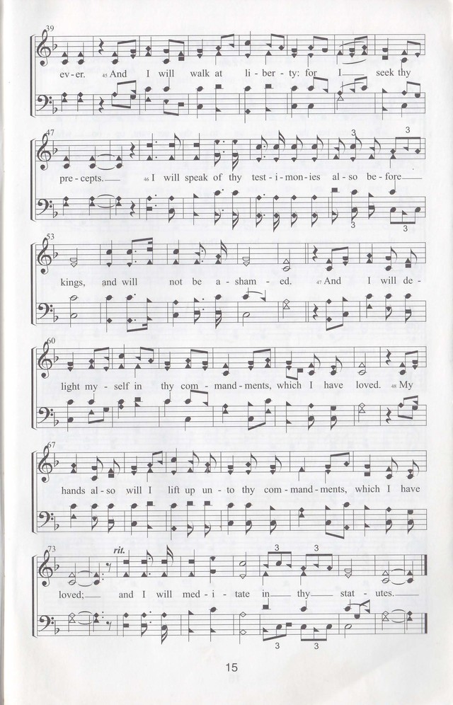 The complete and unaltered text of Psalm 119 from the King James Bible in the form of Musical Settings page 15