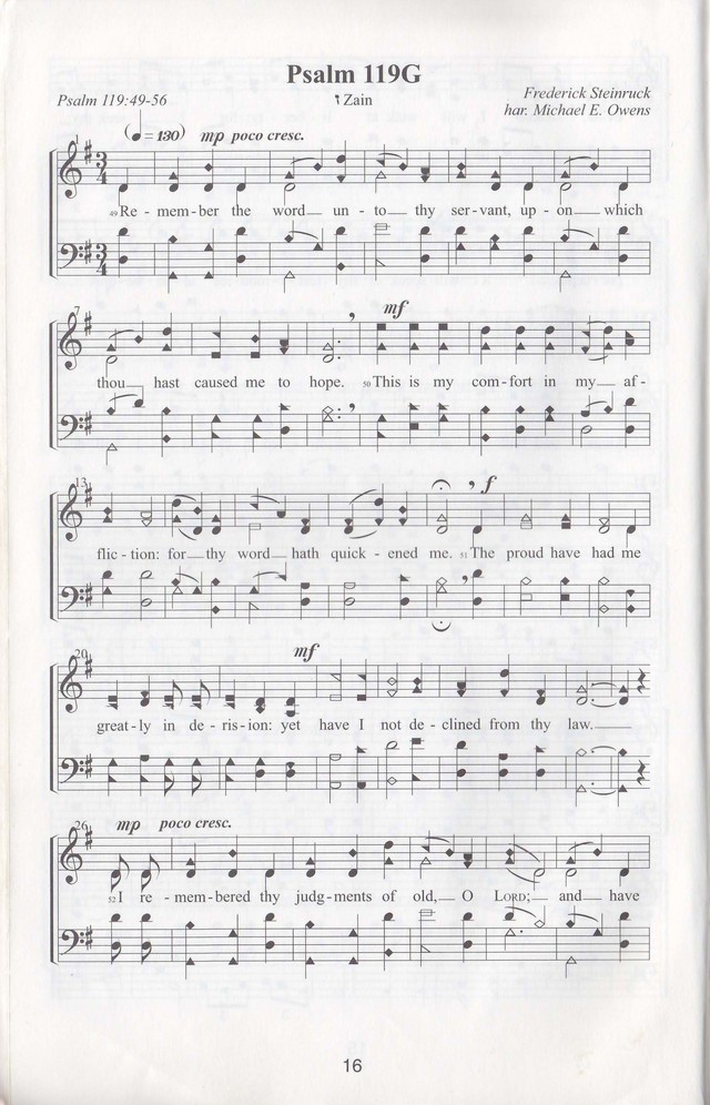 The complete and unaltered text of Psalm 119 from the King James Bible in the form of Musical Settings page 16