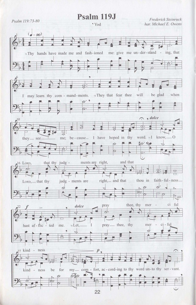 The complete and unaltered text of Psalm 119 from the King James Bible in the form of Musical Settings page 22