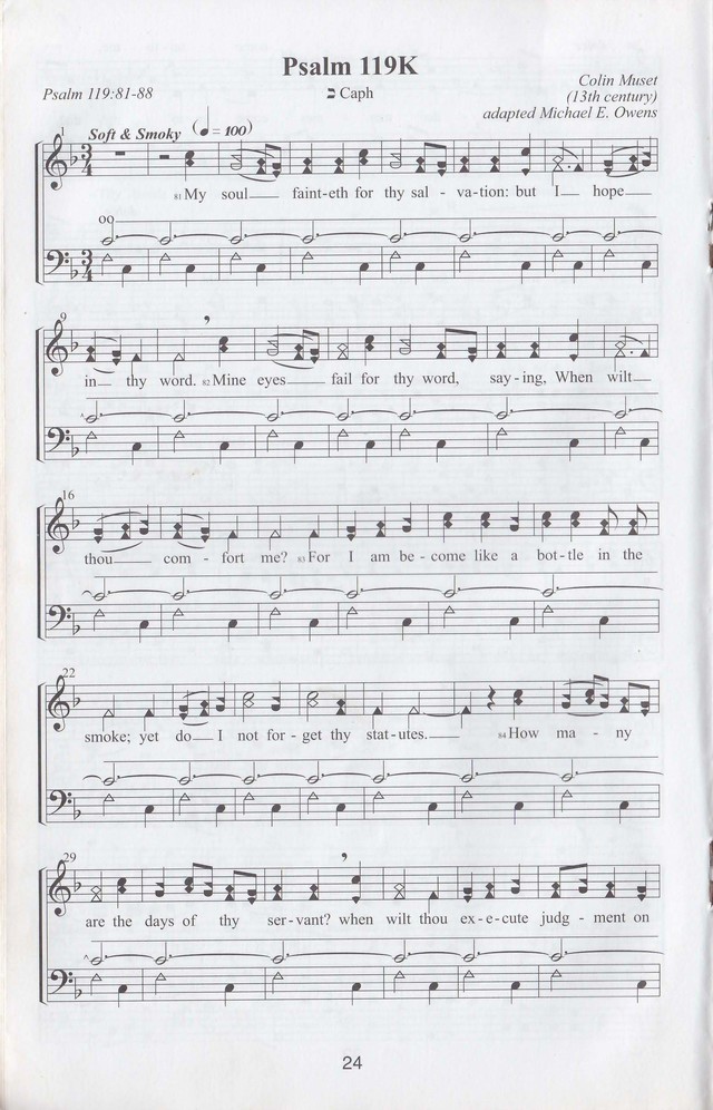 The complete and unaltered text of Psalm 119 from the King James Bible in the form of Musical Settings page 24