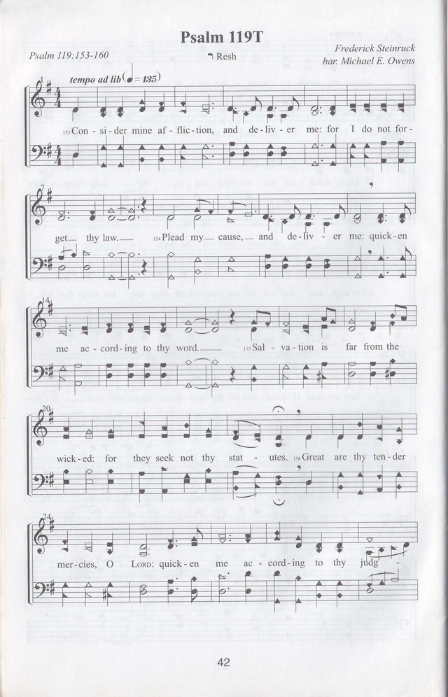 The complete and unaltered text of Psalm 119 from the King James Bible in the form of Musical Settings page 42
