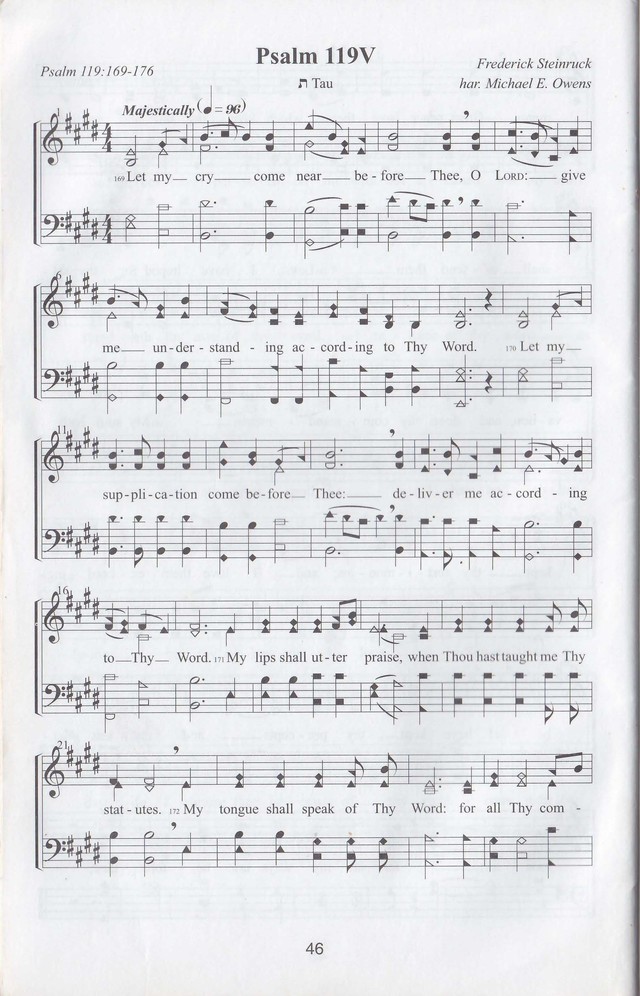 The complete and unaltered text of Psalm 119 from the King James Bible in the form of Musical Settings page 46