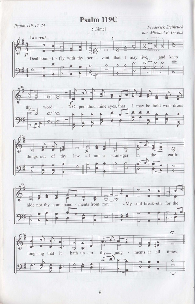 The complete and unaltered text of Psalm 119 from the King James Bible in the form of Musical Settings page 8