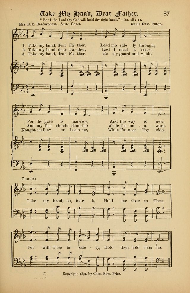 The Peacemaker: a collection of sacred songs and hymns for use in all services of the church, Sunday-school, home circle, and all kinds of evangelistic work page 87