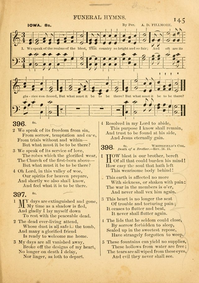 The Primitive Baptist Hymnal: a choice collection of hymns and tunes of early and late composition page 145