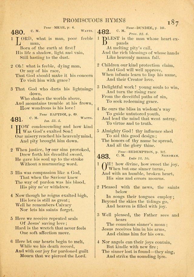 The Primitive Baptist Hymnal: a choice collection of hymns and tunes of early and late composition page 187