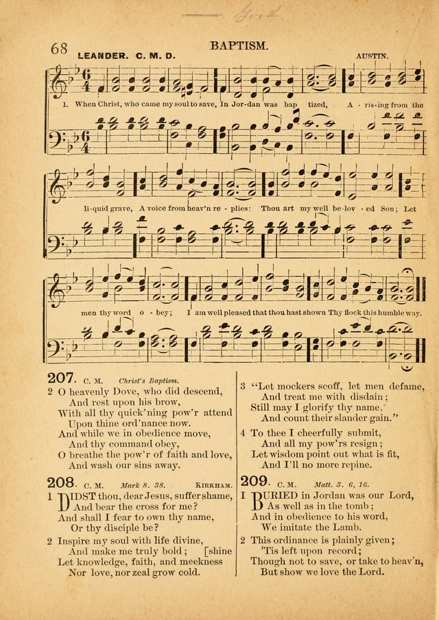 The Primitive Baptist Hymnal: a choice collection of hymns and tunes of early and late composition page 68