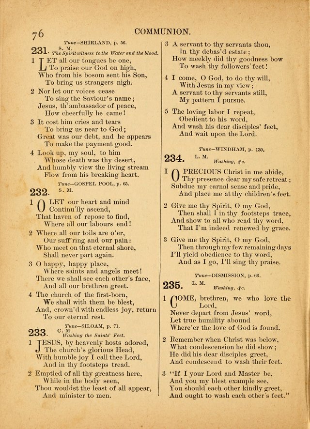 The Primitive Baptist Hymnal: a choice collection of hymns and tunes of early and late composition page 76