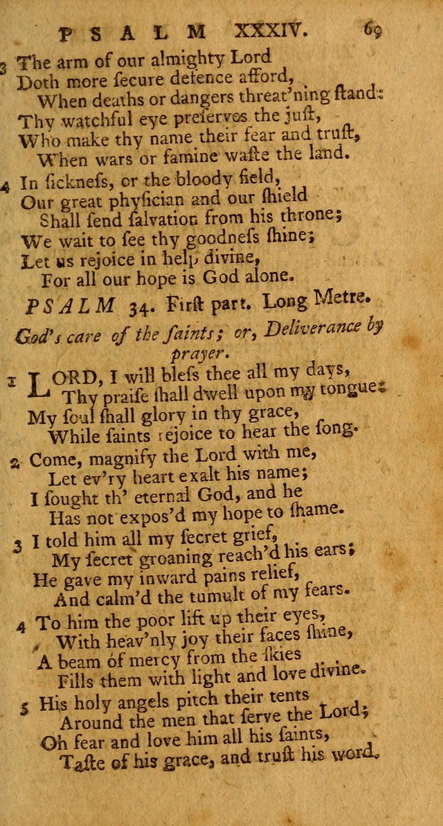 Psalms, carefully suited to the Christian worship in the United States of America: being an improvement of the old version of the Psalms of David ; allowed by the reverend Synod of New York and Philad page 69