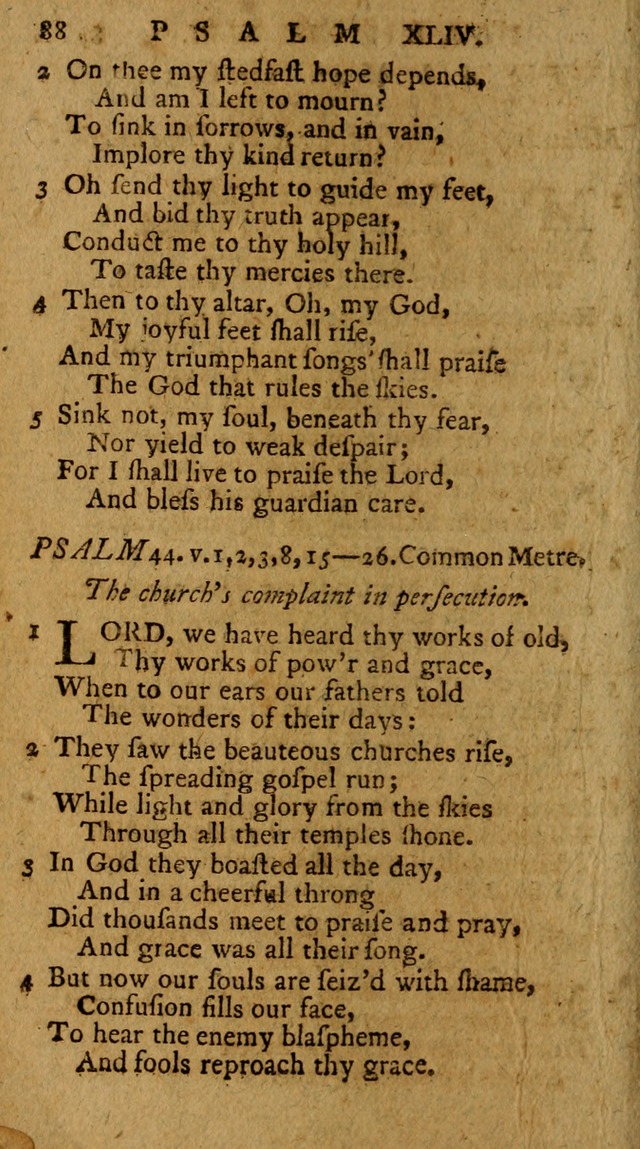 Psalms, carefully suited to the Christian worship in the United States of America: being an improvement of the old version of the Psalms of David ; allowed by the reverend Synod of New York and Philad page 88