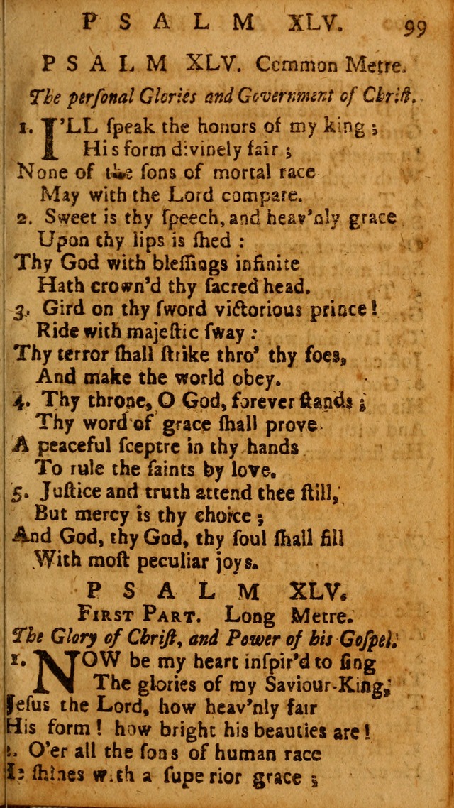 The Psalms of David: imitated in the language of the New Testament, and applied to the Christian state and worship page 99