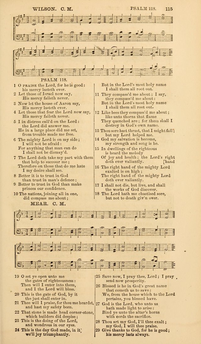 The Psalms of David: with a selection of standard music appropriately arranged according to sentiment of each Psalm or portion of Psalm (8th ed.) page 115