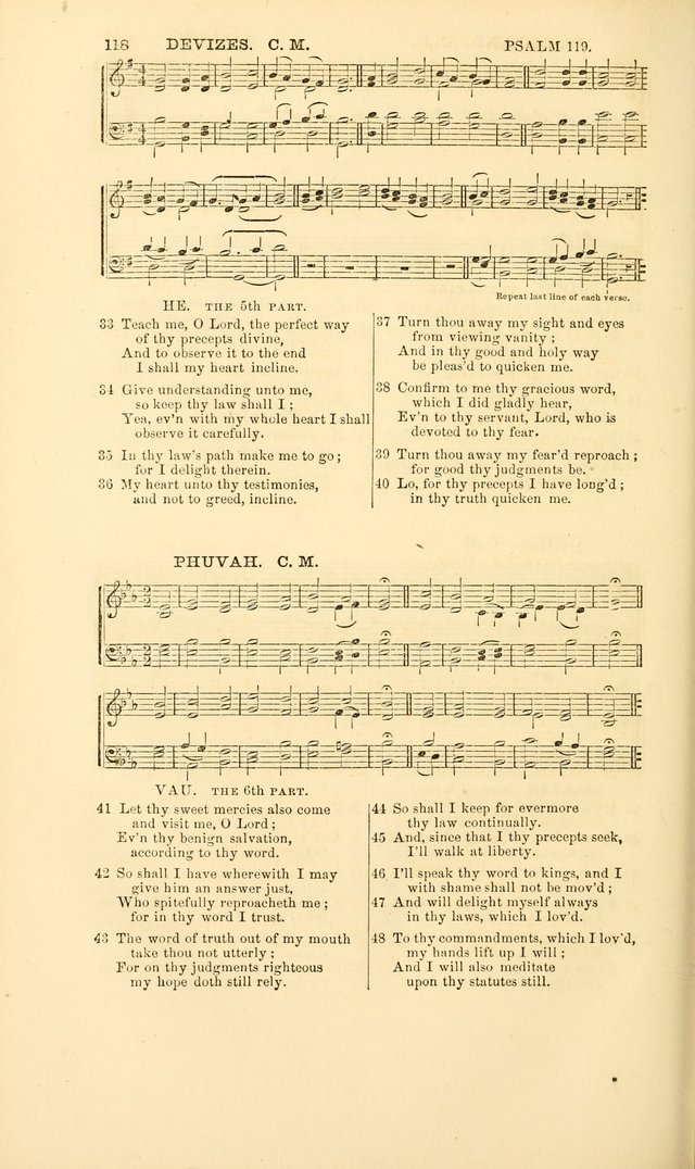 The Psalms of David: with a selection of standard music appropriately arranged according to sentiment of each Psalm or portion of Psalm (8th ed.) page 118