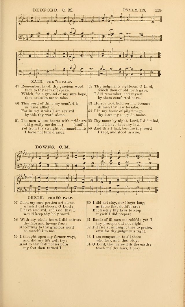 The Psalms of David: with a selection of standard music appropriately arranged according to sentiment of each Psalm or portion of Psalm (8th ed.) page 119