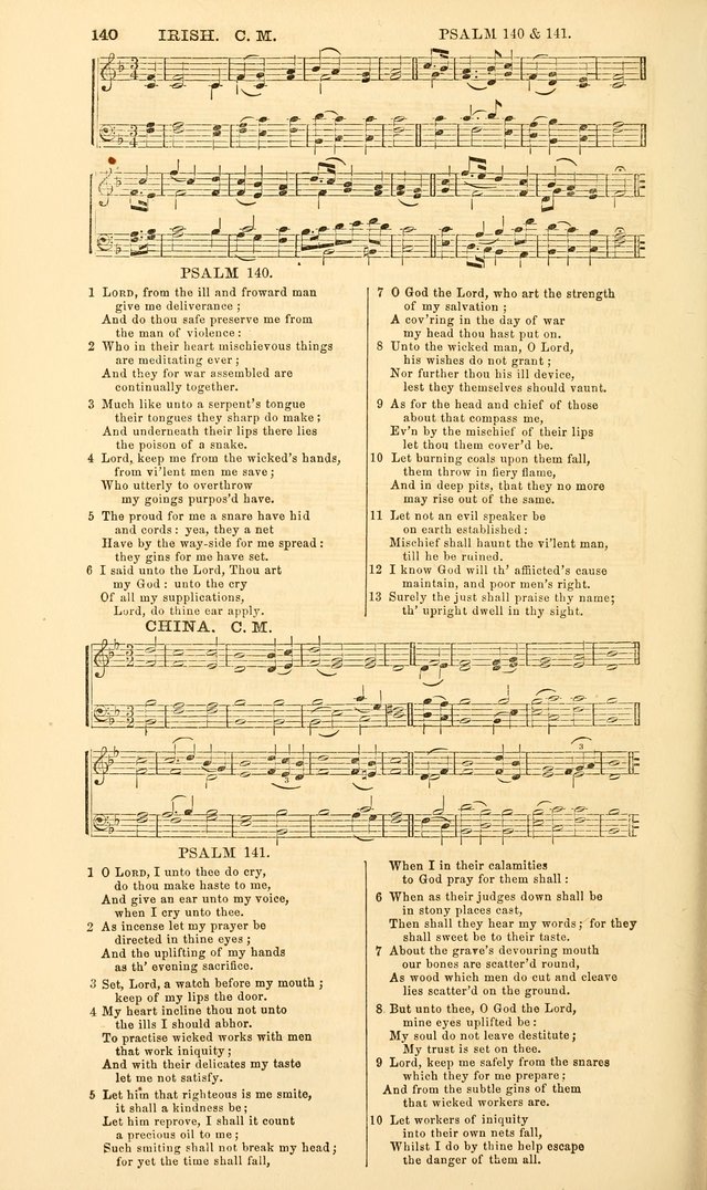 The Psalms of David: with a selection of standard music appropriately arranged according to sentiment of each Psalm or portion of Psalm (8th ed.) page 140