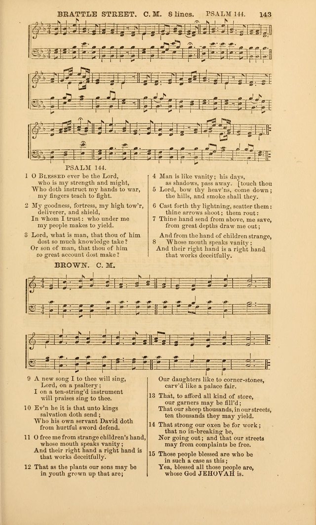 The Psalms of David: with a selection of standard music appropriately arranged according to sentiment of each Psalm or portion of Psalm (8th ed.) page 143