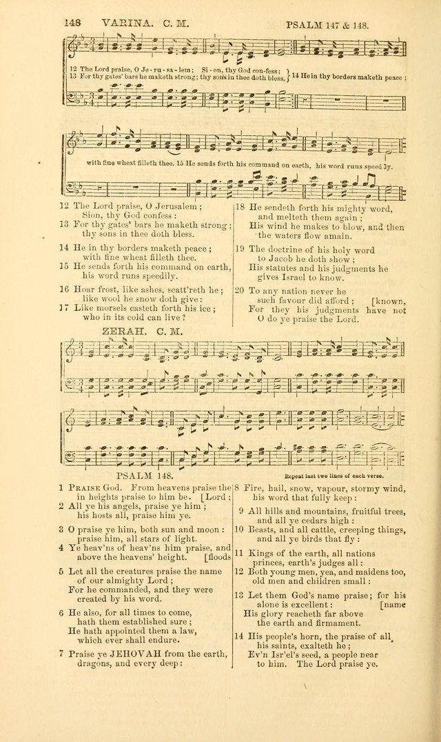 The Psalms of David: with a selection of standard music appropriately arranged according to sentiment of each Psalm or portion of Psalm (8th ed.) page 148