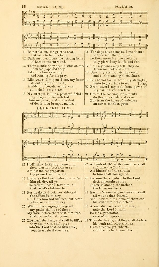 The Psalms of David: with a selection of standard music appropriately arranged according to sentiment of each Psalm or portion of Psalm (8th ed.) page 18