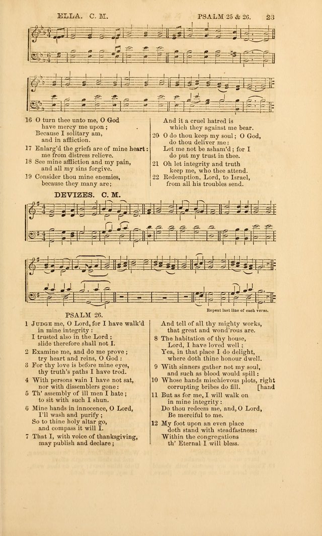 The Psalms of David: with a selection of standard music appropriately arranged according to sentiment of each Psalm or portion of Psalm (8th ed.) page 23