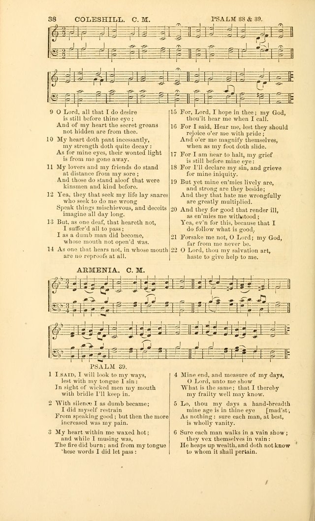 The Psalms of David: with a selection of standard music appropriately arranged according to sentiment of each Psalm or portion of Psalm (8th ed.) page 38