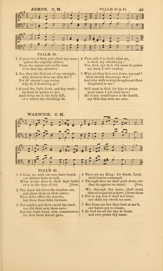 The Psalms of David: with a selection of standard music appropriately arranged according to sentiment of each Psalm or portion of Psalm (8th ed.) page 43