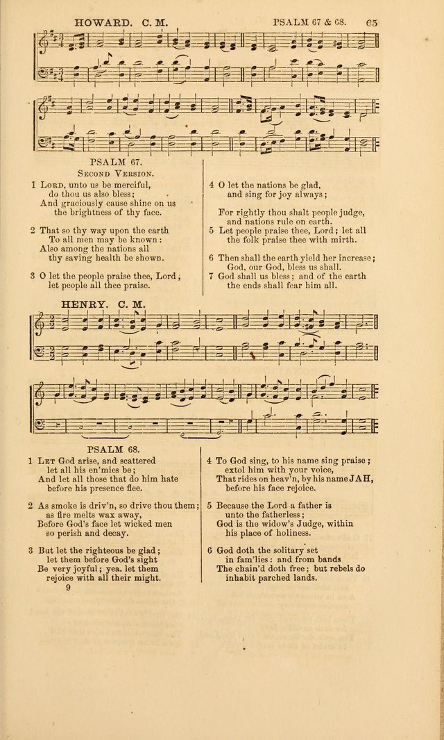 The Psalms of David: with a selection of standard music appropriately arranged according to sentiment of each Psalm or portion of Psalm (8th ed.) page 65