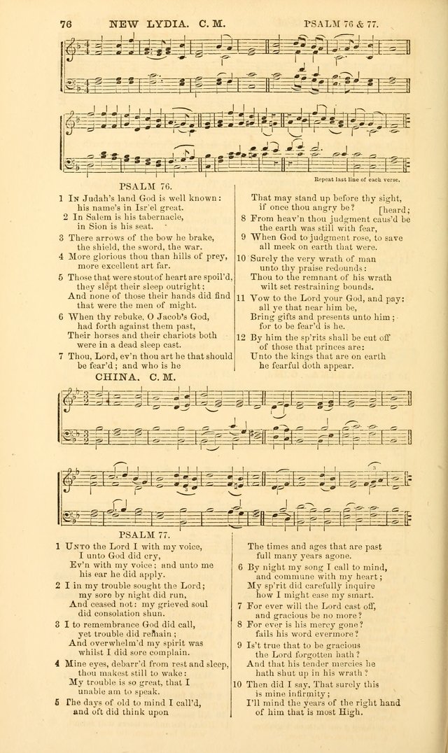 The Psalms of David: with a selection of standard music appropriately arranged according to sentiment of each Psalm or portion of Psalm (8th ed.) page 76