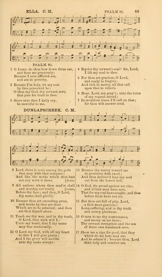 The Psalms of David: with a selection of standard music appropriately arranged according to sentiment of each Psalm or portion of Psalm (8th ed.) page 85