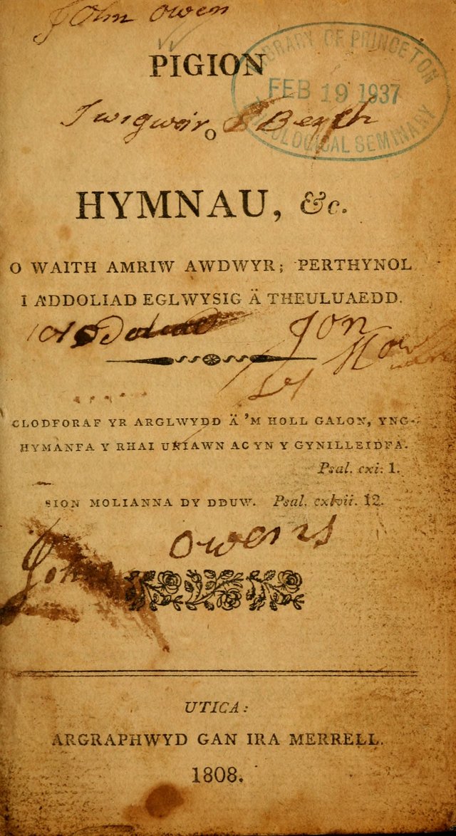 Pigion o Hymnau page 1