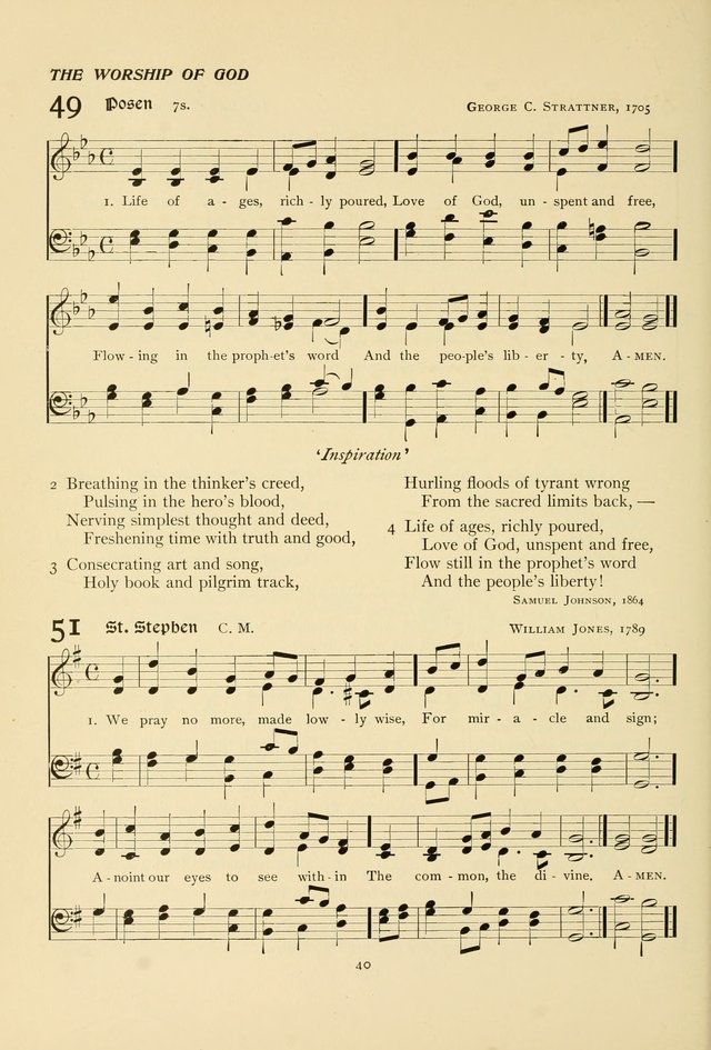 The Pilgrim Hymnal page 40