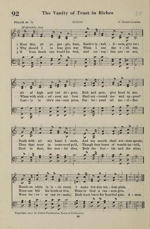 The Psalter Hymnal: The Psalms and Selected Hymns page 86