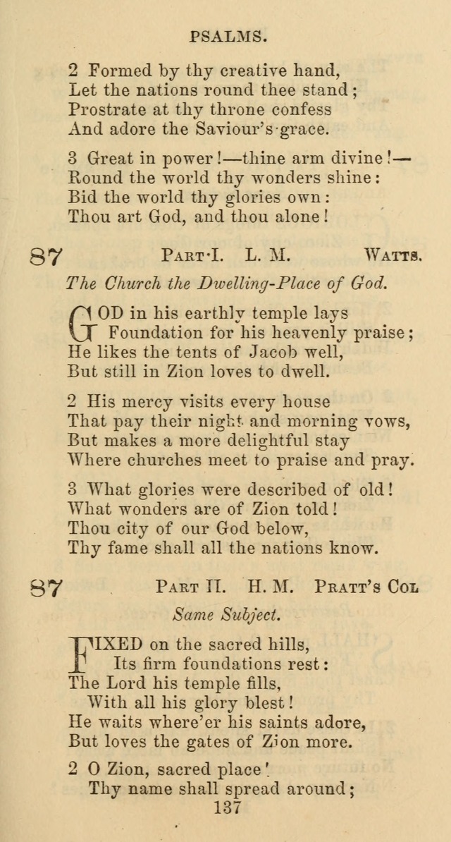 Psalms and Hymns: adapted to social, private and public worship in the Cumberland Presbyterian Chruch page 137