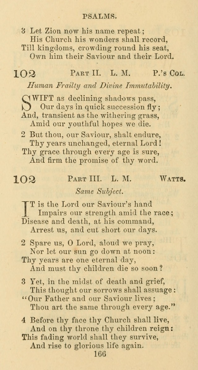 Psalms and Hymns: adapted to social, private and public worship in the Cumberland Presbyterian Chruch page 166
